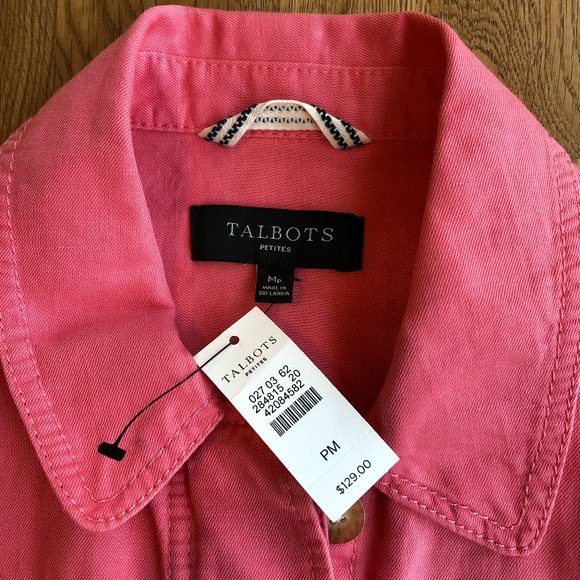 Talbots Petites Safari Jacket Coral Medium NWT - Picture 4 of 13